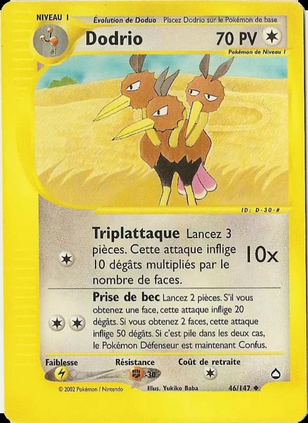 Carte Pokémon Dodrio #46 — Aquapolis