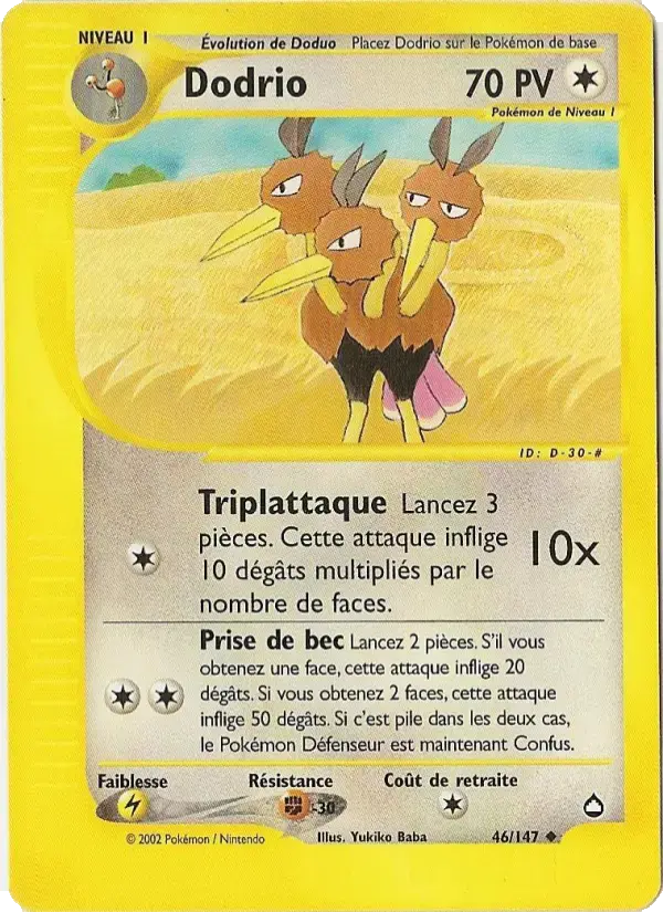 Carte Pokémon Dodrio #46 — Aquapolis