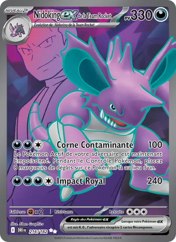 Carte Pokémon Nidoking-ex de la Team Rocket #216 — Rivalités Destinées