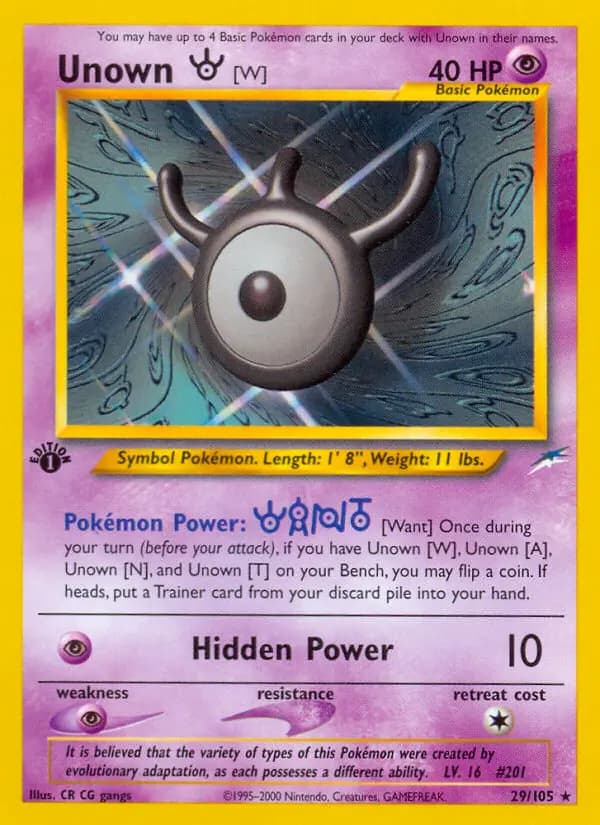 Unown [W] #29 — Neo Destiny