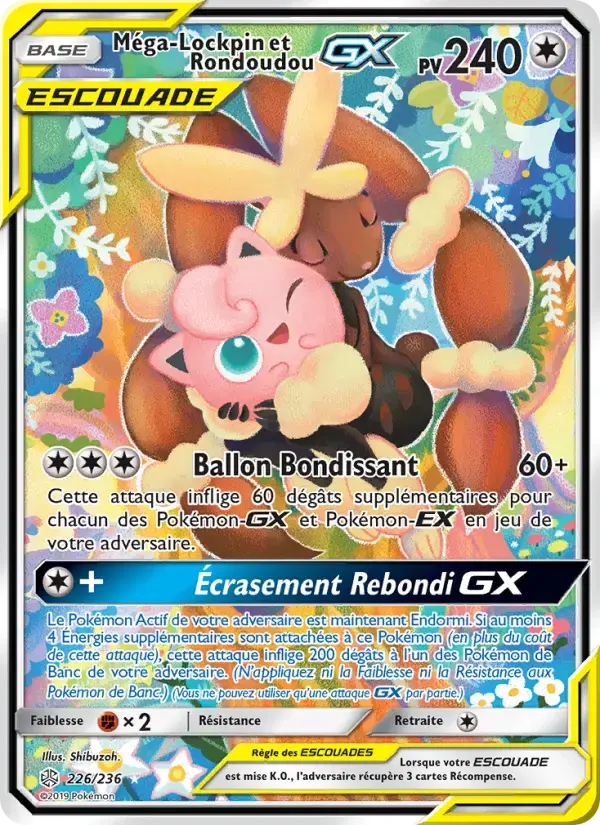 Carte Pokémon Méga-Lockpin et Rondoudou GX #226 — Éclipse Cosmique