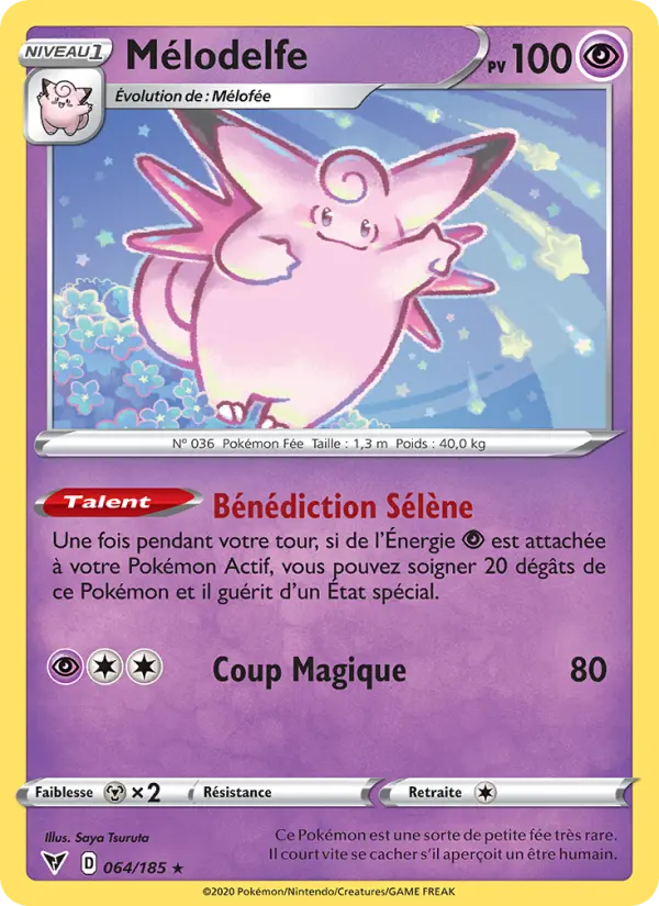 Carte Pokémon Mélodelfe #64 — Voltage Éclatant