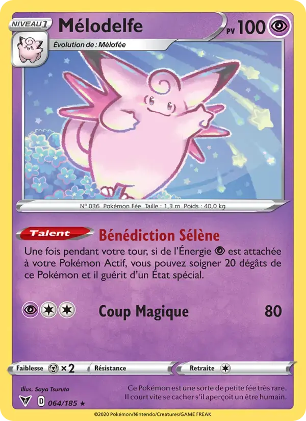 Carte Pokémon Mélodelfe #64 — Voltage Éclatant