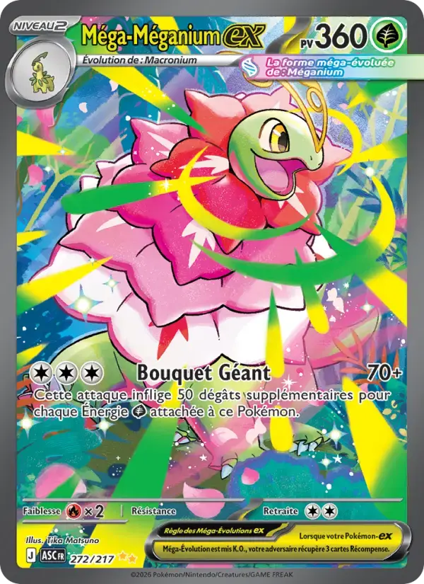 Carte Pokémon Méga-Méganium-ex #272 — Héros Transcendants