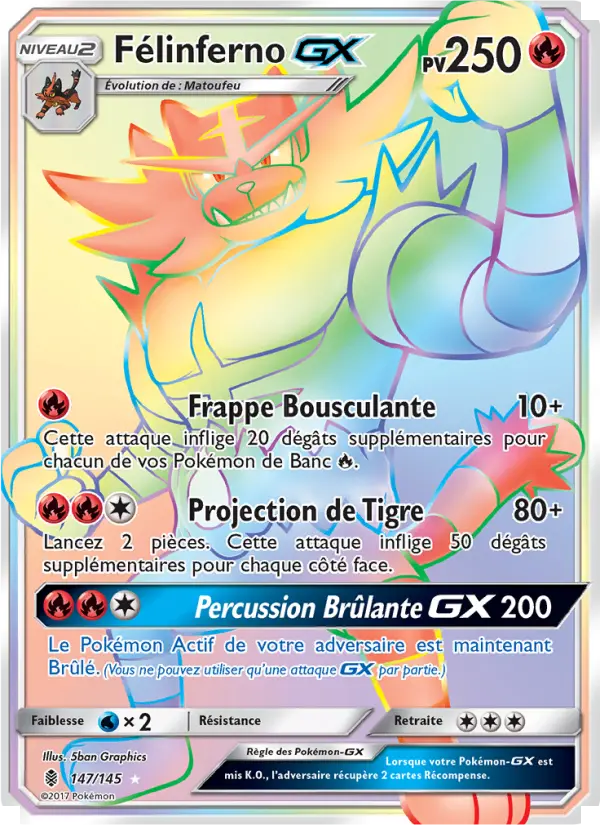Carte Pokémon Félinferno GX #147 — Gardiens Ascendants