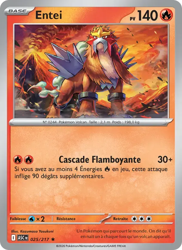 Carte Pokémon Entei #025 — Héros Transcendants