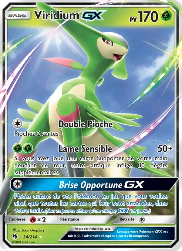 Carte Pokémon Viridium GX #34 — Tonnerre Perdu