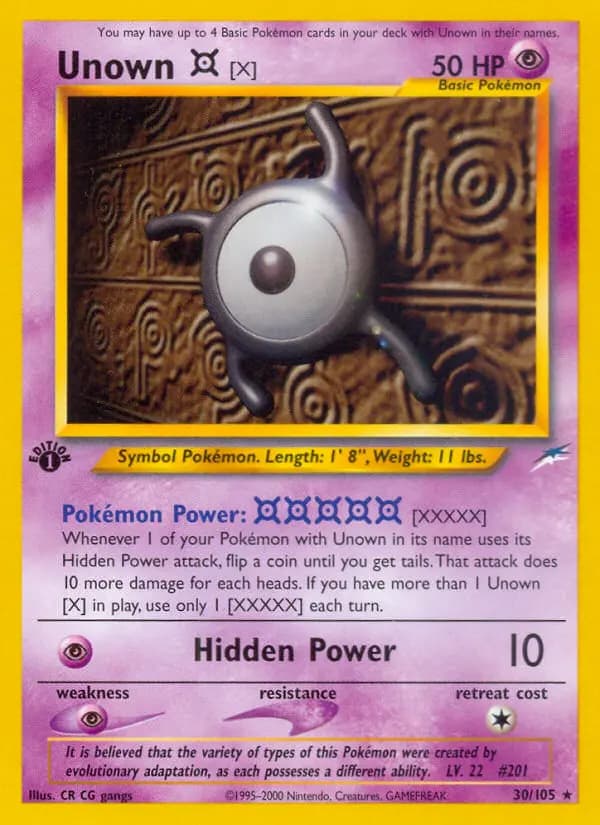 Unown [X] #30 — Neo Destiny