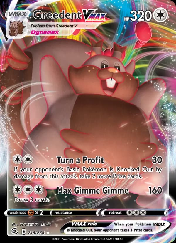 Greedent VMAX #218 — Fusion Strike