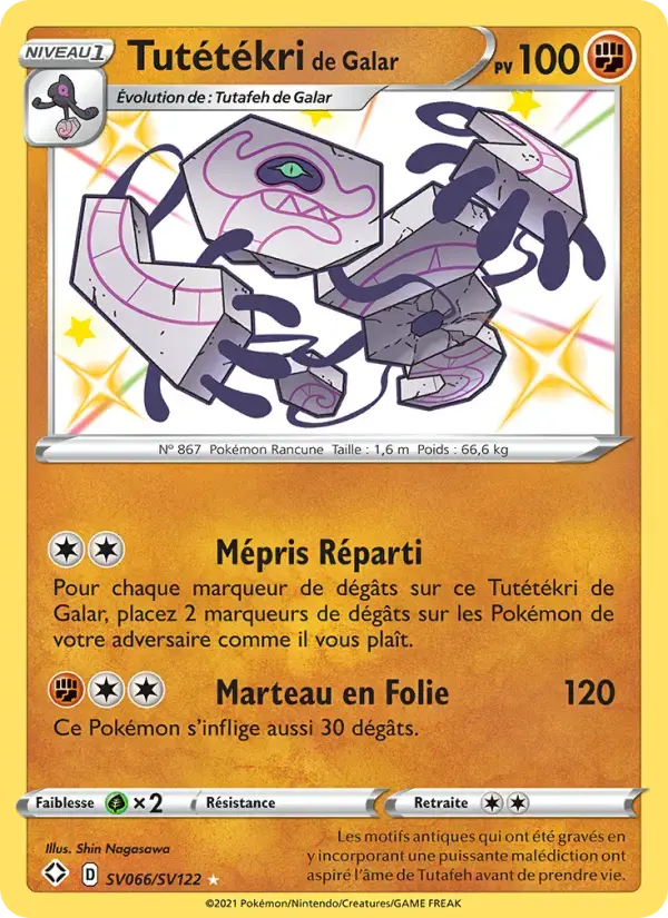 Carte Pokémon Tutétékri de Galar #SV066 — Destinées Radieuses