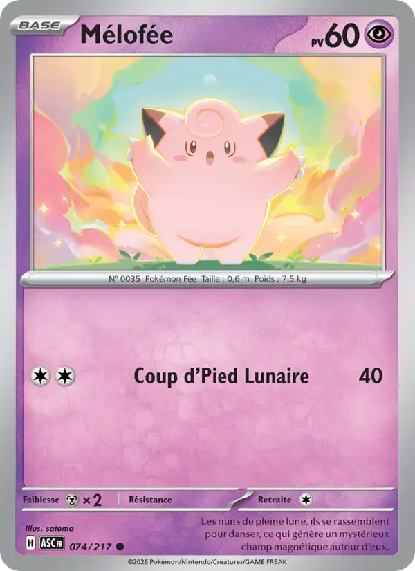 Carte Pokémon Mélofée #074 — Héros Transcendants