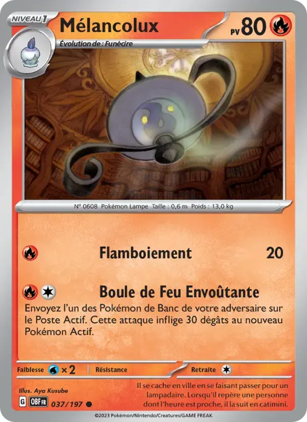 Carte Pokémon Mélancolux #037 — Flammes Obsidiennes