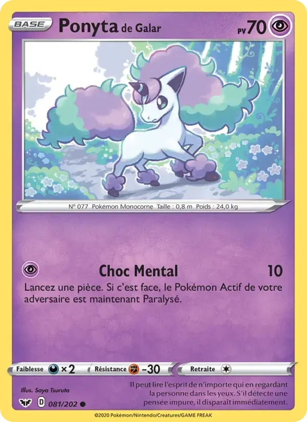 Carte Pokémon Ponyta de Galar #81 — Épée et Bouclier