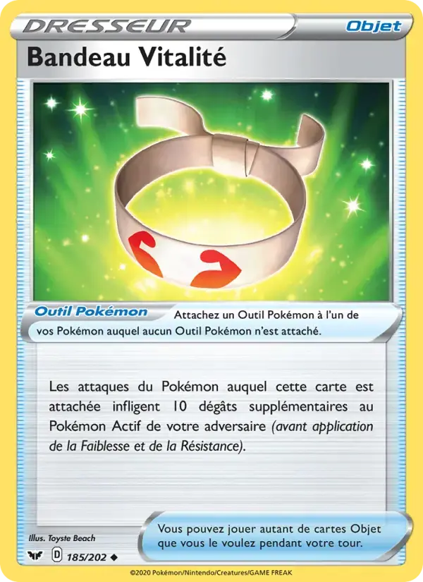 Carte Pokémon Bandeau Vitalité #185 — Épée et Bouclier