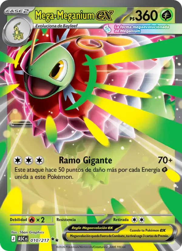 Carte Pokémon Méga-Méganium-ex #010 — Héros Transcendants