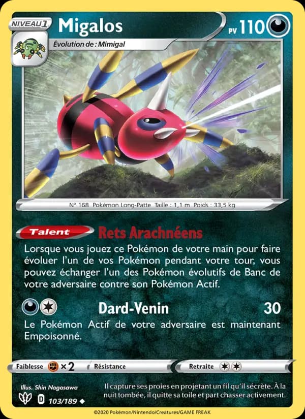 Carte Pokémon Migalos #103 — Ténèbres Embrasées