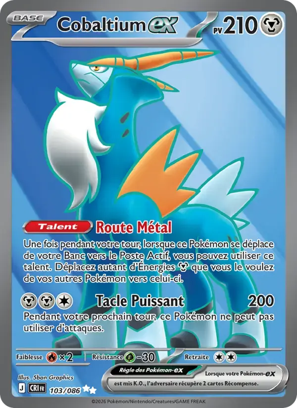 Carte Pokémon Cobaltium-ex #103 — Chaos Ascendant