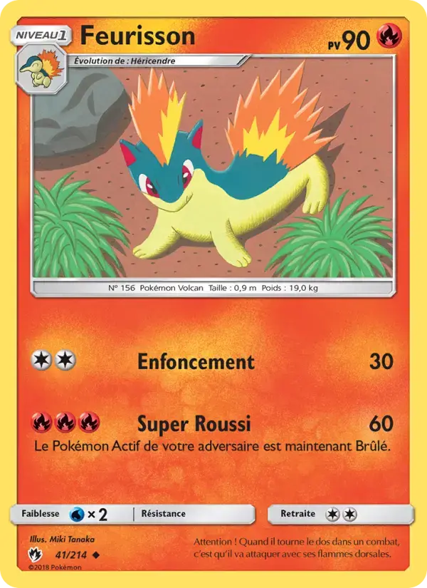 Carte Pokémon Feurisson #41 — Tonnerre Perdu