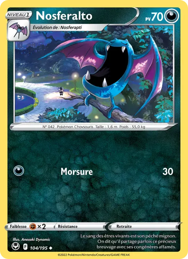 Carte Pokémon Nosferalto #104 — Tempête Argentée