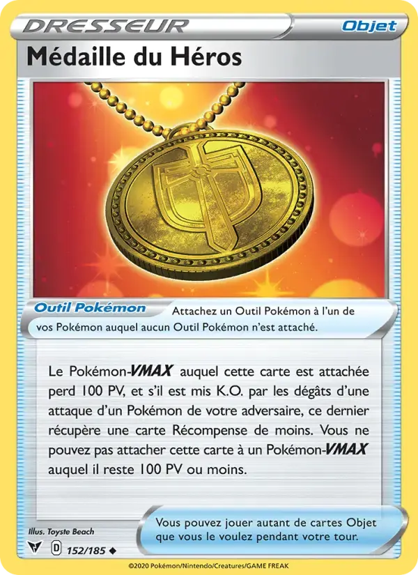 Carte Pokémon Médaille du Héros #152 — Voltage Éclatant