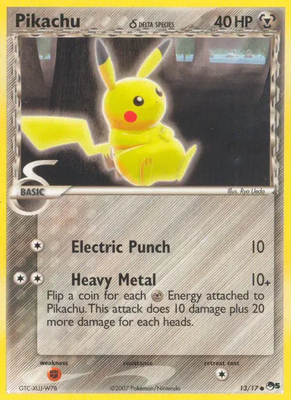 Carte Pokémon Pikachu δ #13 — POP 5