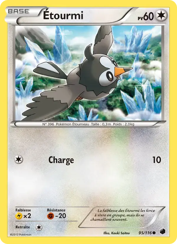 Carte Pokémon Étourmi #95 — Glaciation Plasma