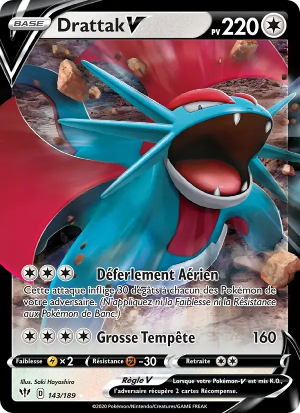 Carte Pokémon Drattak V #143 — Ténèbres Embrasées