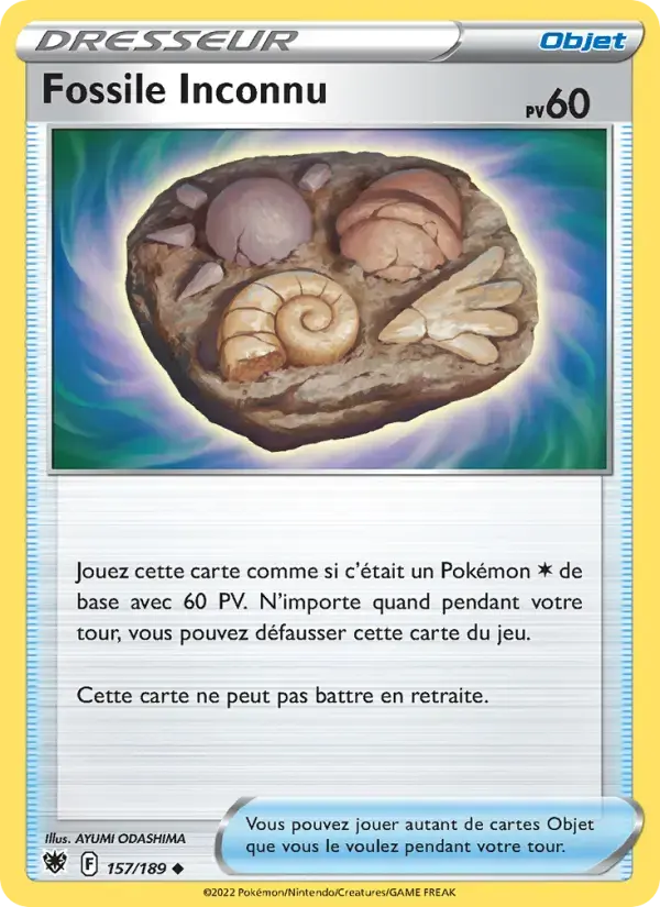 Carte Pokémon Fossile Inconnu #157 — Astres Radieux