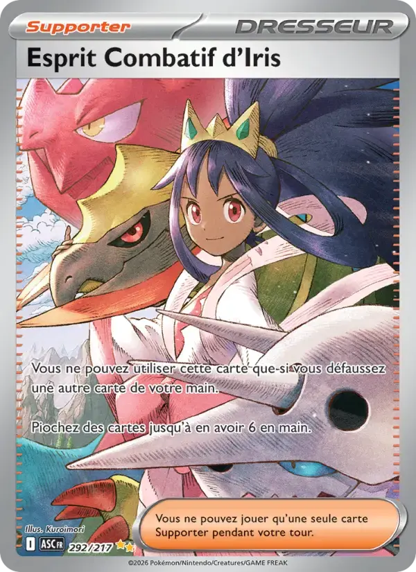Carte Pokémon Esprit Combatif d'Iris #292 — Héros Transcendants