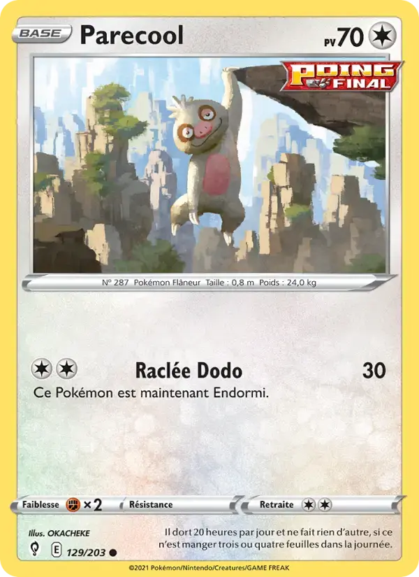Carte Pokémon Parecool #129 — Évolution Céleste