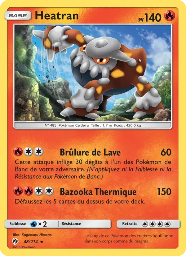Carte Pokémon Heatran #48 — Tonnerre Perdu