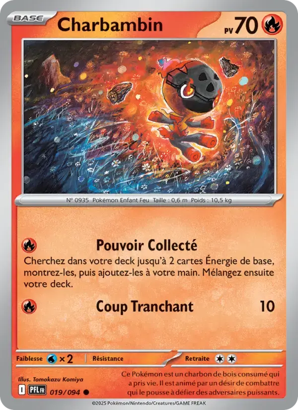 Carte Pokémon Charbambin #019 — Flammes Fantasmagoriques