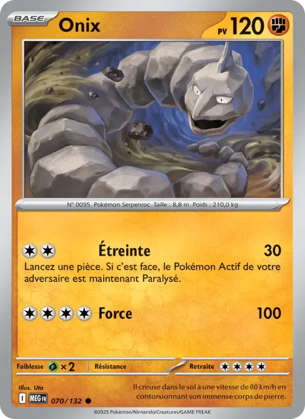 Carte Pokémon Onix #070 — Méga-Évolution