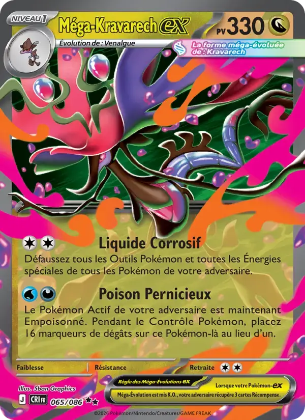Carte Pokémon Méga-Kravarech-ex #065 — Chaos Ascendant