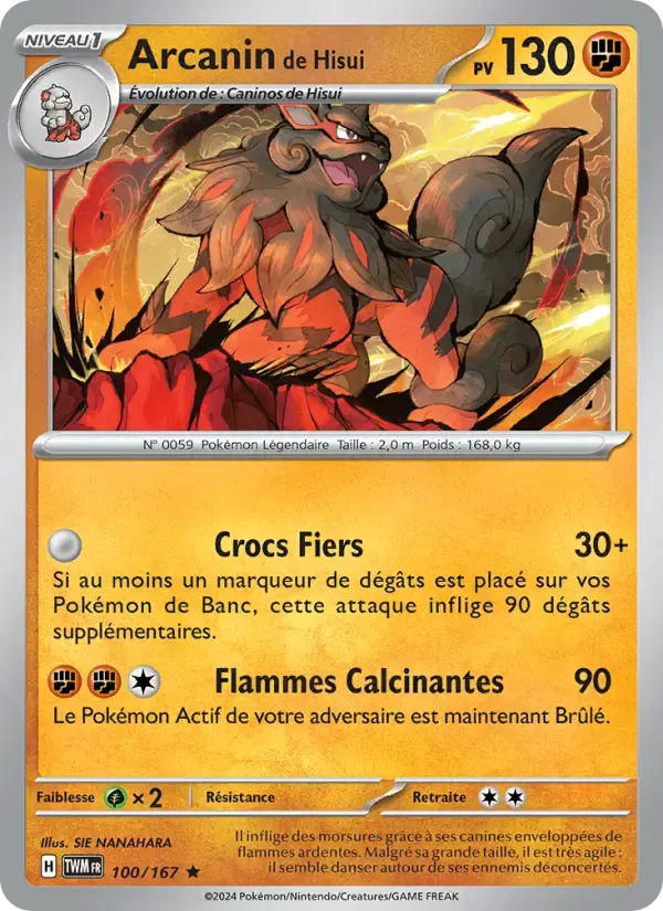 Carte Pokémon Arcanin de Hisui #100 — Mascarade Crépusculaire
