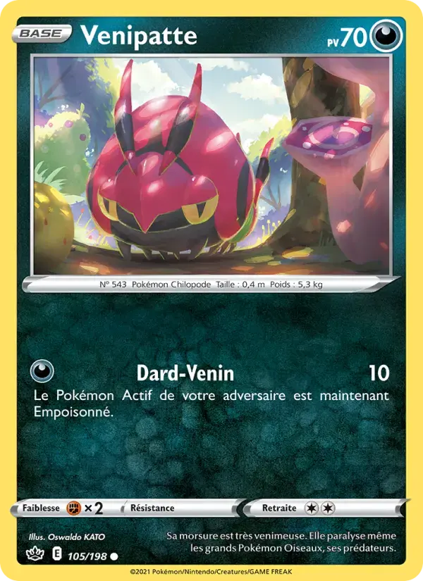 Carte Pokémon Venipatte #105 — Règne de Glace