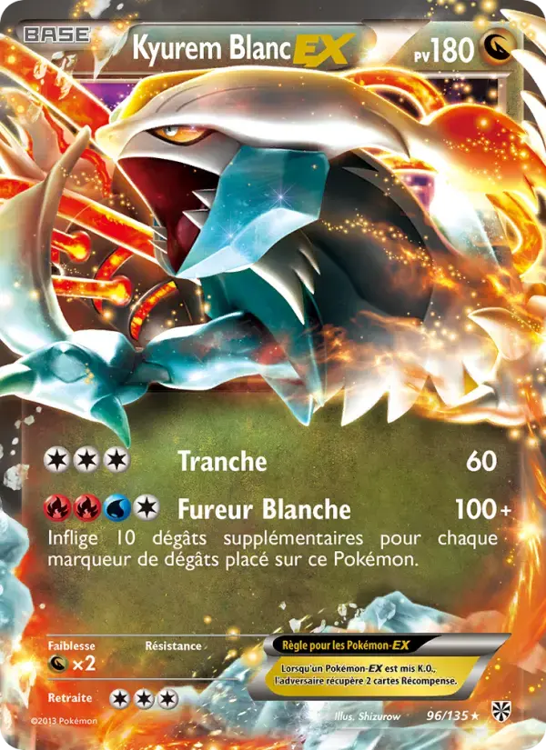 Carte Pokémon Kyurem Blanc EX #96 — Tempête Plasma