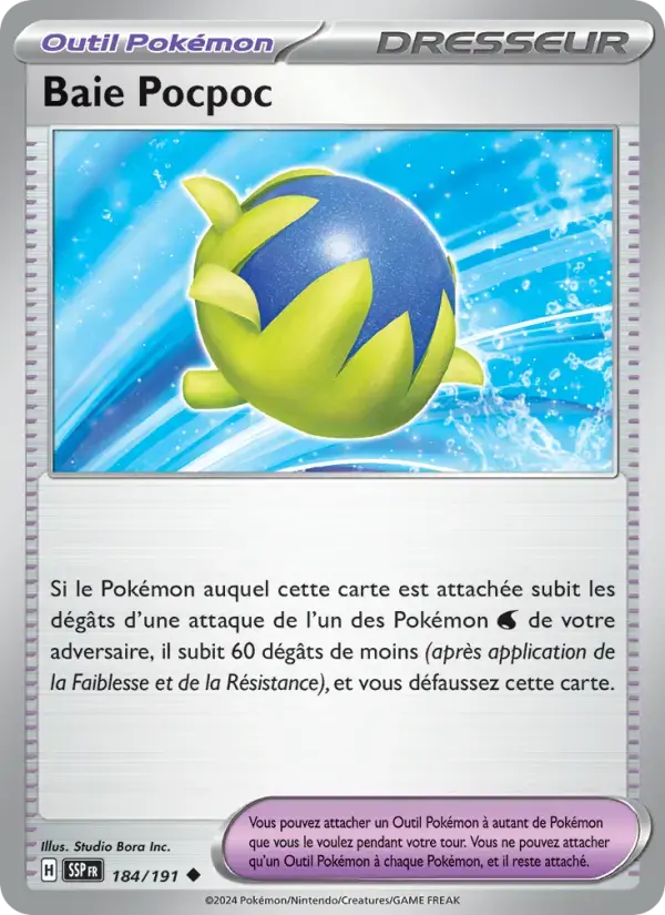 Carte Pokémon Baie Pocpoc #184 — Étincelles Déferlantes