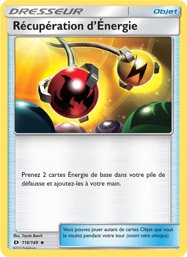 Carte Pokémon Récupération d’Énergie #116 — Soleil et Lune