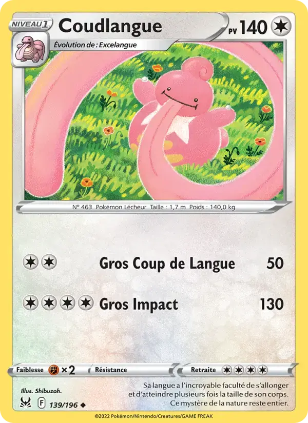 Carte Pokémon Coudlangue #139 — Origine Perdue
