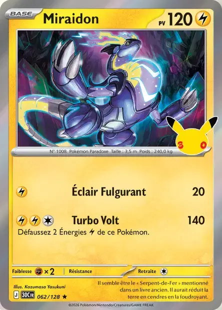 Carte Pokémon Miraidon #062 — 30ᵉ Anniversaire