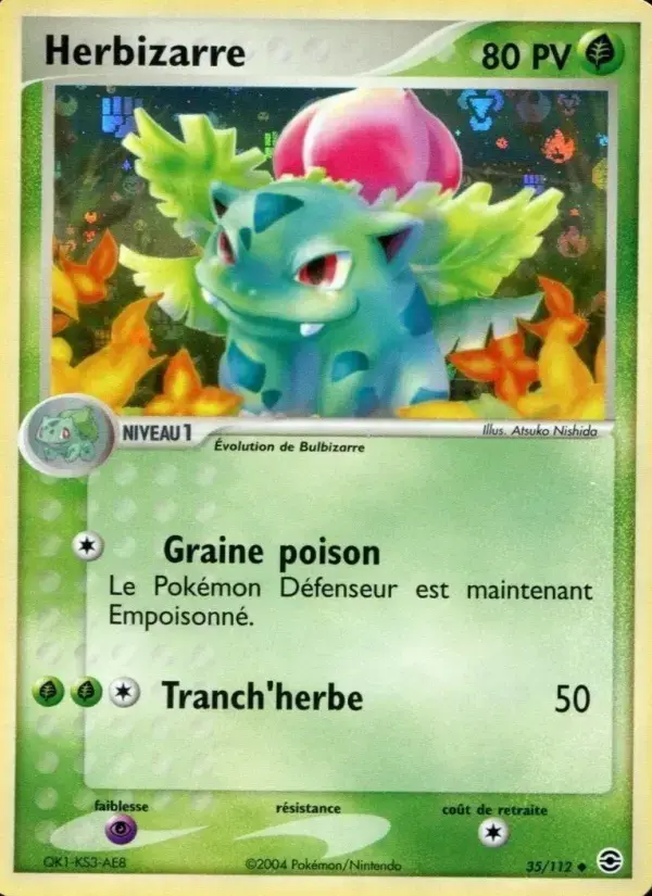Carte Pokémon Herbizarre #35 — Rouge Feu & Vert Feuille