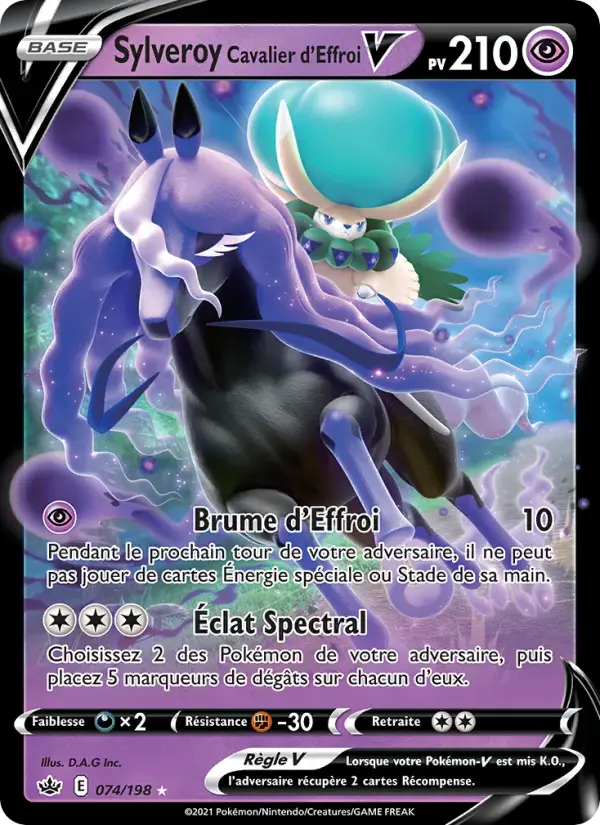 Carte Pokémon Sylveroy Cavalier d'Effroi V #74 — Règne de Glace