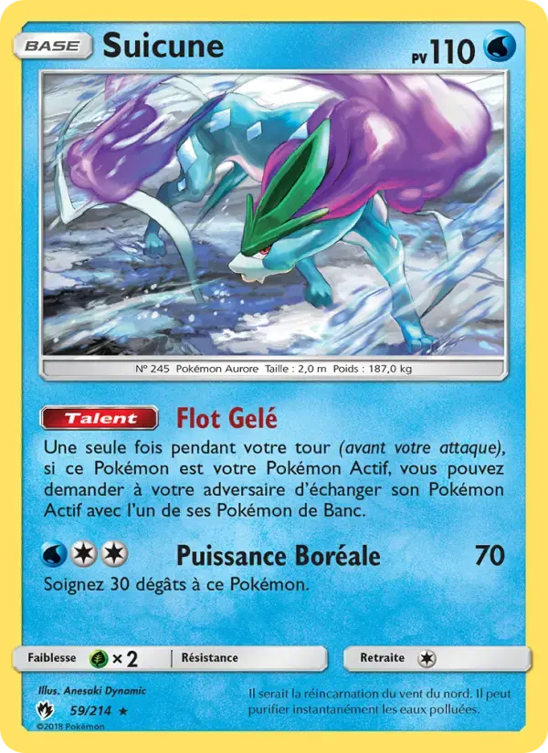 Carte Pokémon Suicune #59 — Tonnerre Perdu