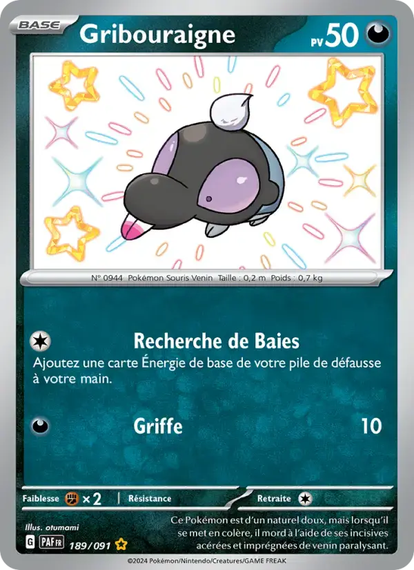 Carte Pokémon Gribouraigne #189 — Destinées de Paldea