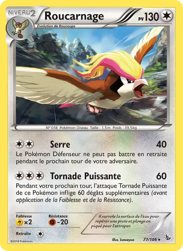 Carte Pokémon Roucarnage #77 — Étincelles