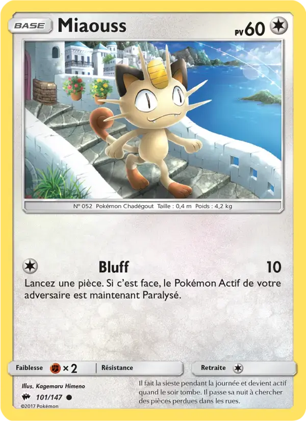 Carte Pokémon Miaouss #101 — Ombres Ardentes