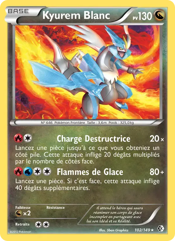 Carte Pokémon Kyurem Blanc #102 — Frontières Franchies