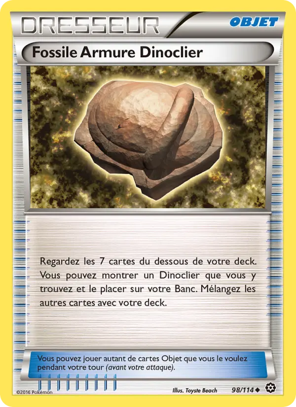 Carte Pokémon Fossile Armure Dinoclier #98 — Offensive Vapeur