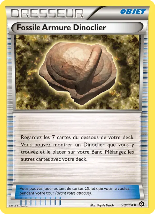 Carte Pokémon Fossile Armure Dinoclier #98 — Offensive Vapeur